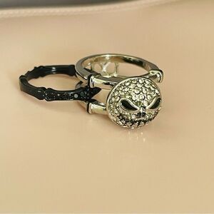 Gothic Halloween Head Ring Silver Night Before Christmas Size 7